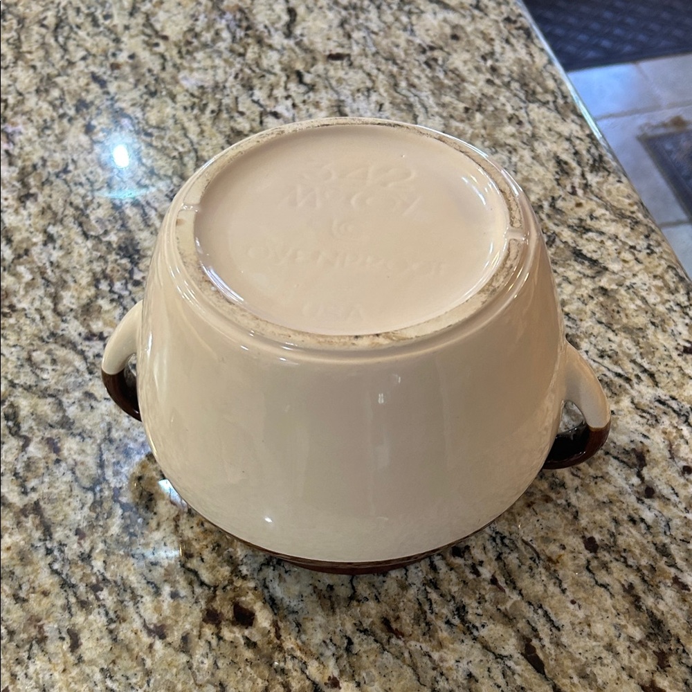 Vintage 1974 # 342 McCoy Pottery Bean Pot Tureen with Fruit Design - Picture 12 of 16